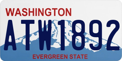 WA license plate ATW1892