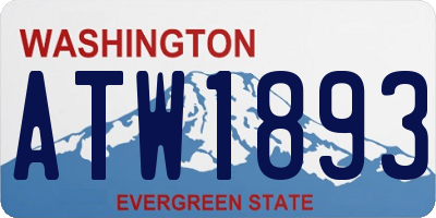 WA license plate ATW1893
