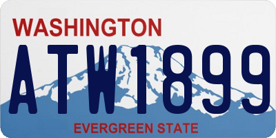 WA license plate ATW1899