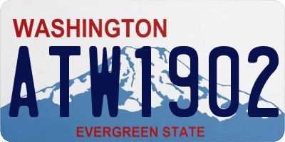 WA license plate ATW1902