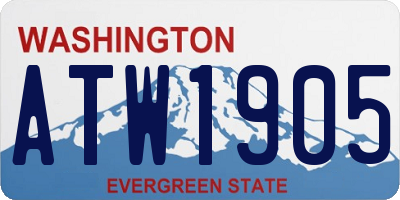 WA license plate ATW1905