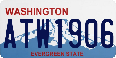 WA license plate ATW1906