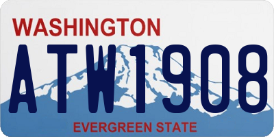 WA license plate ATW1908