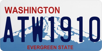 WA license plate ATW1910