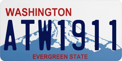 WA license plate ATW1911