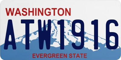 WA license plate ATW1916