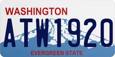 WA license plate ATW1920