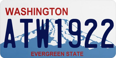 WA license plate ATW1922
