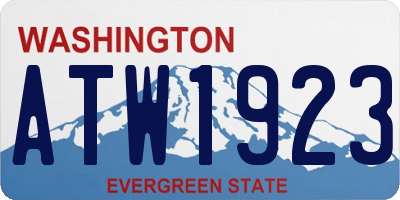 WA license plate ATW1923
