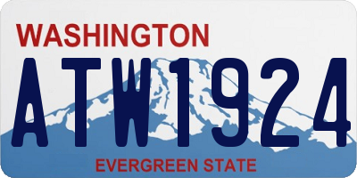 WA license plate ATW1924