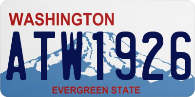 WA license plate ATW1926