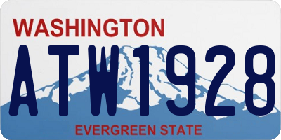 WA license plate ATW1928