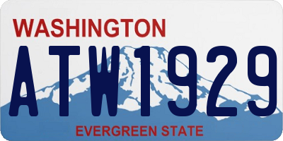 WA license plate ATW1929