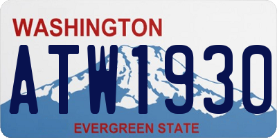 WA license plate ATW1930