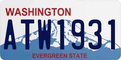 WA license plate ATW1931