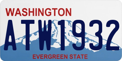 WA license plate ATW1932
