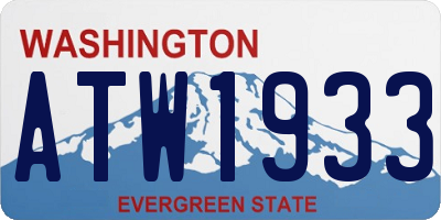 WA license plate ATW1933
