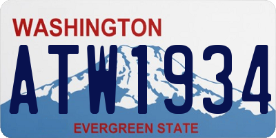 WA license plate ATW1934