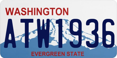 WA license plate ATW1936