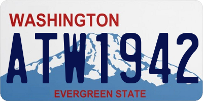 WA license plate ATW1942