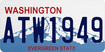 WA license plate ATW1949