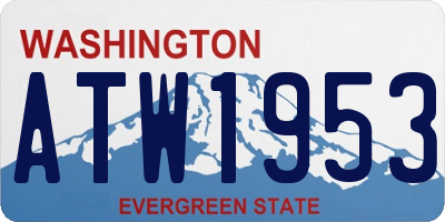 WA license plate ATW1953