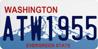 WA license plate ATW1955