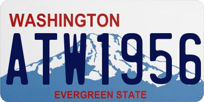 WA license plate ATW1956