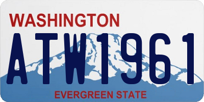WA license plate ATW1961