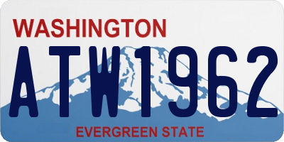 WA license plate ATW1962