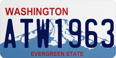 WA license plate ATW1963