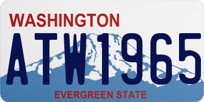 WA license plate ATW1965