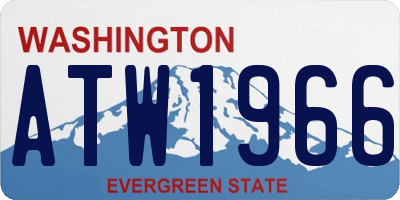 WA license plate ATW1966
