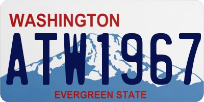 WA license plate ATW1967