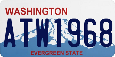 WA license plate ATW1968