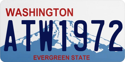 WA license plate ATW1972