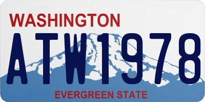 WA license plate ATW1978