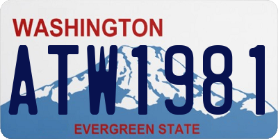 WA license plate ATW1981