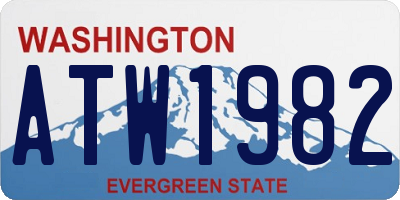 WA license plate ATW1982