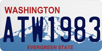 WA license plate ATW1983