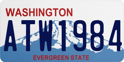 WA license plate ATW1984