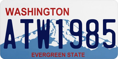 WA license plate ATW1985