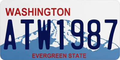 WA license plate ATW1987