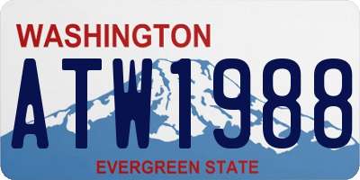 WA license plate ATW1988