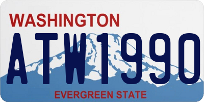 WA license plate ATW1990