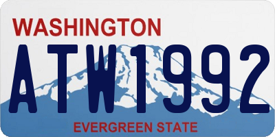 WA license plate ATW1992