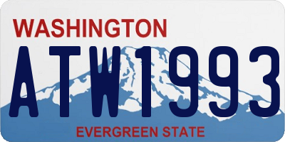 WA license plate ATW1993