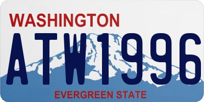 WA license plate ATW1996