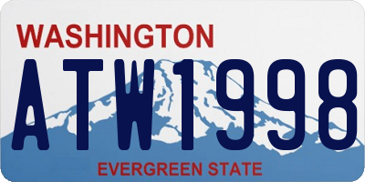 WA license plate ATW1998
