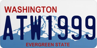 WA license plate ATW1999